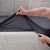 Protectores de colchón Sábana ajustable, impermeable y transpirable Negro